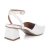 Scarpin Feminino Branco Salto Bloco Geométrico Linha Confort Luxo - loja online