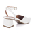 Scarpin Feminino Branco Salto Bloco Geométrico Linha Confort Luxo - Bella Femma