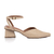 Scarpin Feminino Amêndoa Salto Bloco Geométrico Linha Confort Luxo
