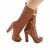 Bota Feminina Caramelo Salto Alto Grosso Cano Longo Super Confortável - comprar online