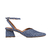 Scarpin Feminino Jeans Salto Bloco Geométrico Linha Confort Luxo