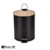 Cesto Residuos Pedal 12 lts Negro tapa de madera Codigo 35313