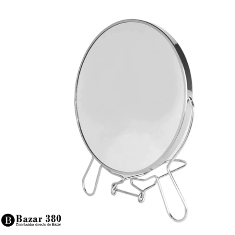 Espejo de Mesa Doble Con Aumento Base Acero Redondo 15 Cm Codigo 51066