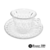 Taza de te con plato de Vidrio tramadado en caja Codigo 61100 - Bazar 380