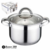 Cacerola 30 cm 11.8 Lts Acero Inoxidable Triple Fondo tapa de Vidrio Codigo 93216