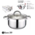 Cacerola 20 cm 3.9 Lts Acero Inoxidable Triple Fondo con tapa de Vidrio Codigo 93202 - comprar online