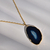 Colar Corrente Cartier Dourada Ágata Azul Marinho 02