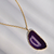 Colar Corrente Cartier Dourada Ágata Roxa 02