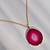 Colar Corrente Cartier Dourada Ágata Rosa