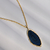 Colar Corrente Cartier Dourada Ágata Azul Marinho 04