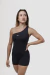Macaquinho fitness Ágatha um ombro Preto - comprar online