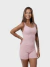 Macaquinho Fitness Alline com Recorte Frontal Rosa - comprar online