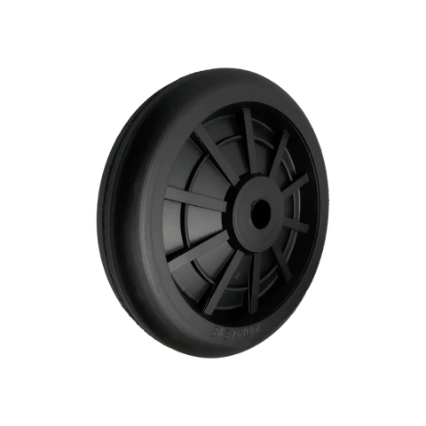 RODA BORRACHA MACIÇA BIN 9" FURO PASSANTE 7/8" LINHA AMBIENTAL