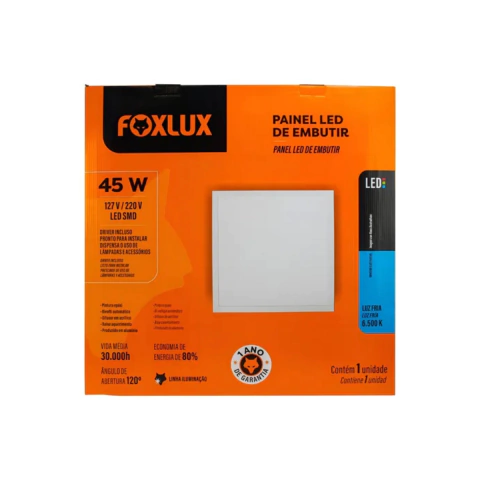PAINEL LED EMBUTIR 45W 127V / 220V - FOXLUX
