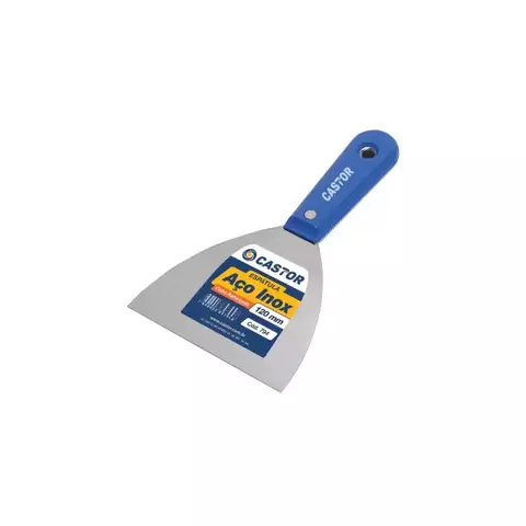 ESPATULA AÇO INOX 120MM CABO PLASTICO - CASTOR