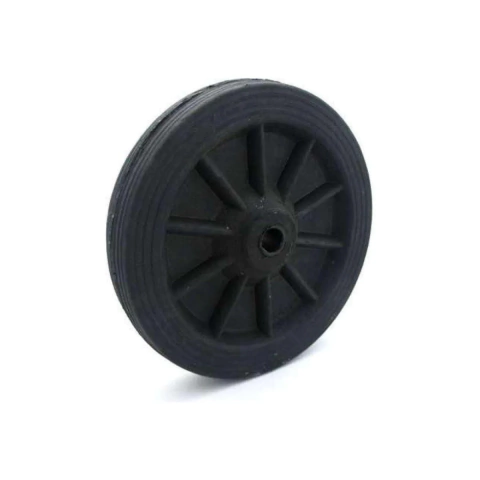 RODA BORRACHA MACIÇA BIN 8" FURO PASSANTE 7/8" LINHA AMBIENTAL