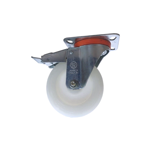 RODIZIO NYLON 4 POLEGADAS GIRATORIO COM FREIO 200KG - comprar online