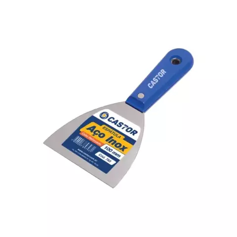 ESPATULA AÇO INOX 100MM CABO PLASTICO - CASTOR