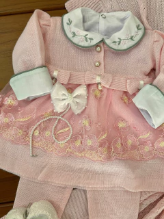 Saída de Maternidade Maria Rosa com Flores Rosas