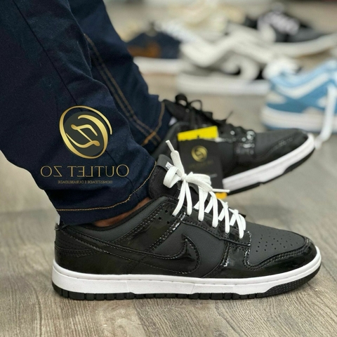 tenis dunk - preto brilhante