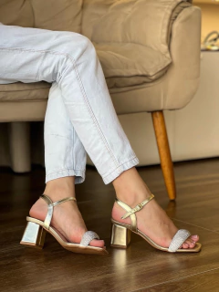 salto bloco 6cm dourado - comprar online