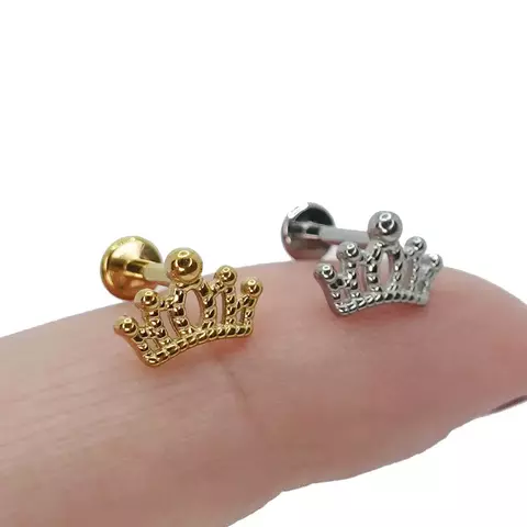 Piercing Labret Aço Cirúrgico Coroa