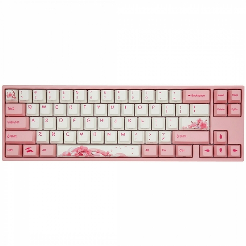 TECLADO MECANICO DUCKY MIYA PRO SAKURA V2 SWITCH VARMILO EC ROSE V2 ENGLISH PBT ILUMINACION LED BLANCO