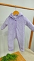 Macacão Bebê Capuz Lilás Relevo Arco Iris - Malinha Kids