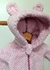 Macacão Bebê Capuz Pompom Rosa - Malinha Kids