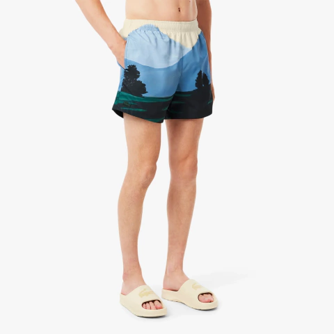 LACOSTE SHORT DE BAÑO BLEU