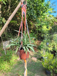 Suportes para plantas em macramê