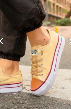 Converse Lona Plataforma Beige