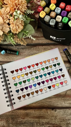 Kit caderno e 24 cores