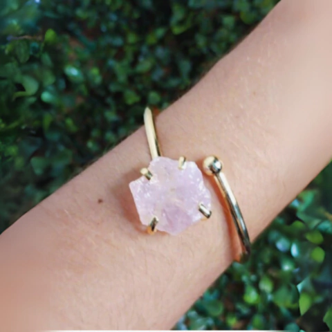 Bracelete de Quartzo Rosa - A Pedra do amor - comprar online