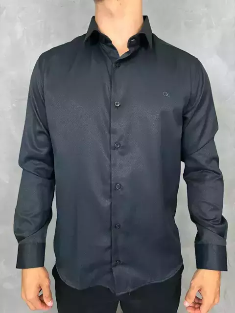 CAMISA SOCIAL ML C/ DETALHE SLIM OGOCHI - comprar online