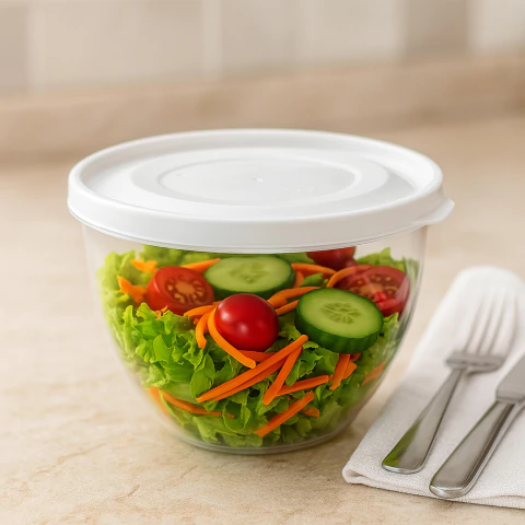 Pote Bowl Mini 800 Ml Com Tampa Hermética Transparente Transparente 800ml, Vedação Segura, Ideal Para Porções, Molhos