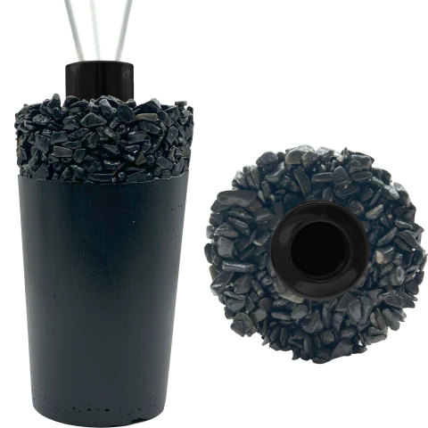 Aromatizador Decorativo Artesanal Pedras Pretas Cor Preto