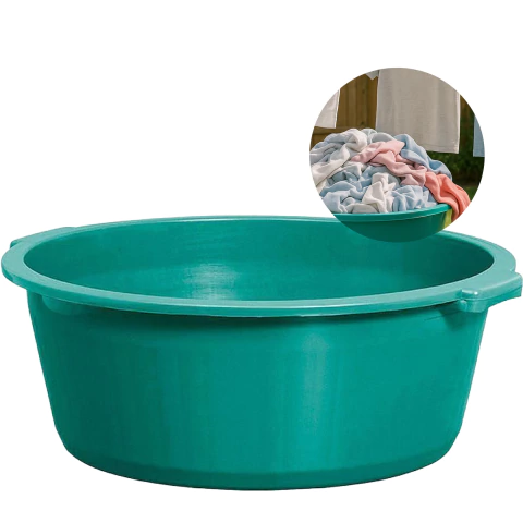 Bacia Plástica Verde 30 Litros 53 cm com Alças Reforçadas