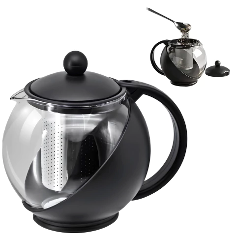 Jarra Infusora De Vidro Infusor De Aço Inox Para Chá 750 Ml