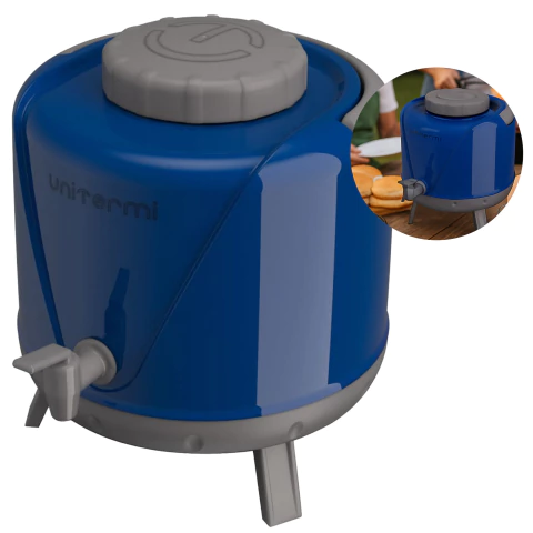 Botijão Térmico Unitermi 5 Litros Com Torneira Azul