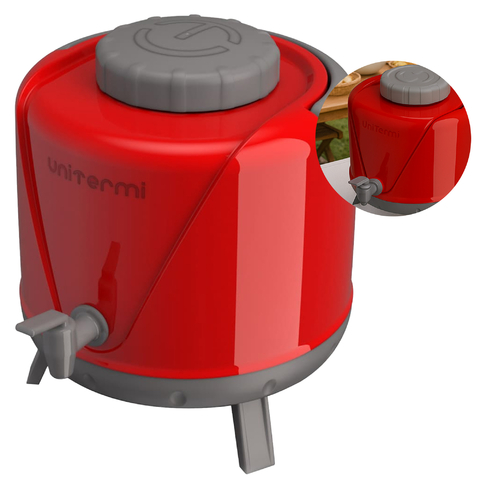 Botijão Térmico Unitermi 5 Litros Com Torneira Vermelha