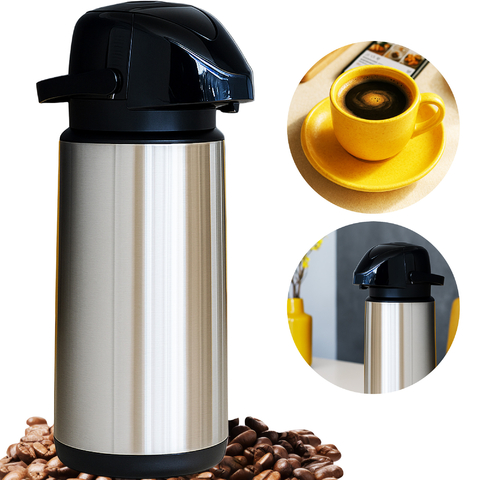 Garrafa térmica de pressão 1,8 litro Inox Lúmina Aço inox