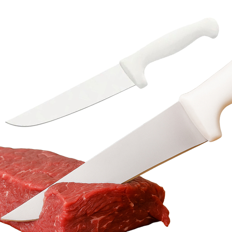 Faca Cozinha Açougueiro Profissional 8 Aço Inox Cor Branco