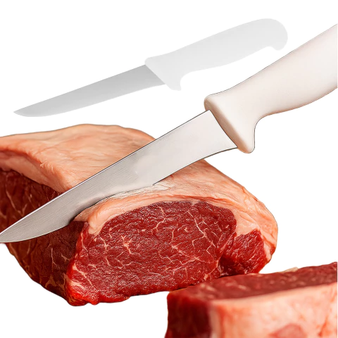 Faca Desossar Carne Açougue Profissional Premium 6pl Branco
