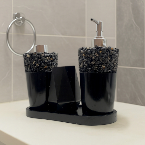 Kit Saboneteira Aromatizador De Essências Base Porta Escovas