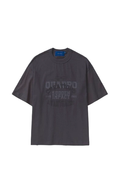 CAMISETA BOXY QUADRO AVANT GARDE COLLEGE CINZA ESCURO - comprar online