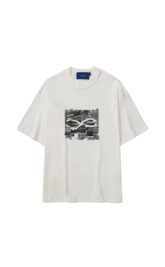 CAMISETA BOXY QUADRO NOTES OFF WHITE - comprar online