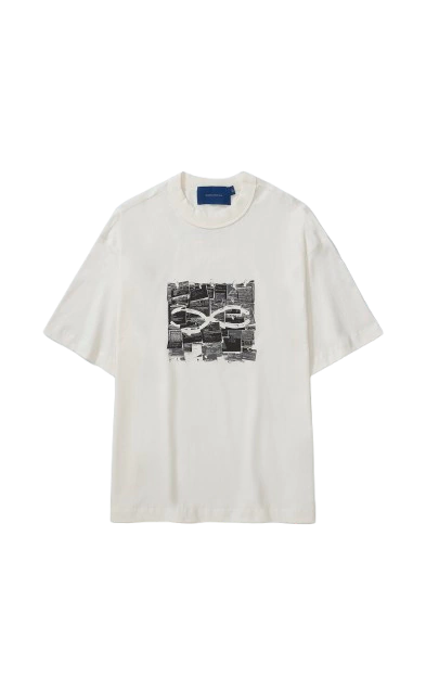 CAMISETA BOXY QUADRO NOTES OFF WHITE - comprar online