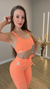 Conjunto Onça Fit Empina - Laranja