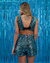 Cropped Astrid Paetê Azul Night na internet